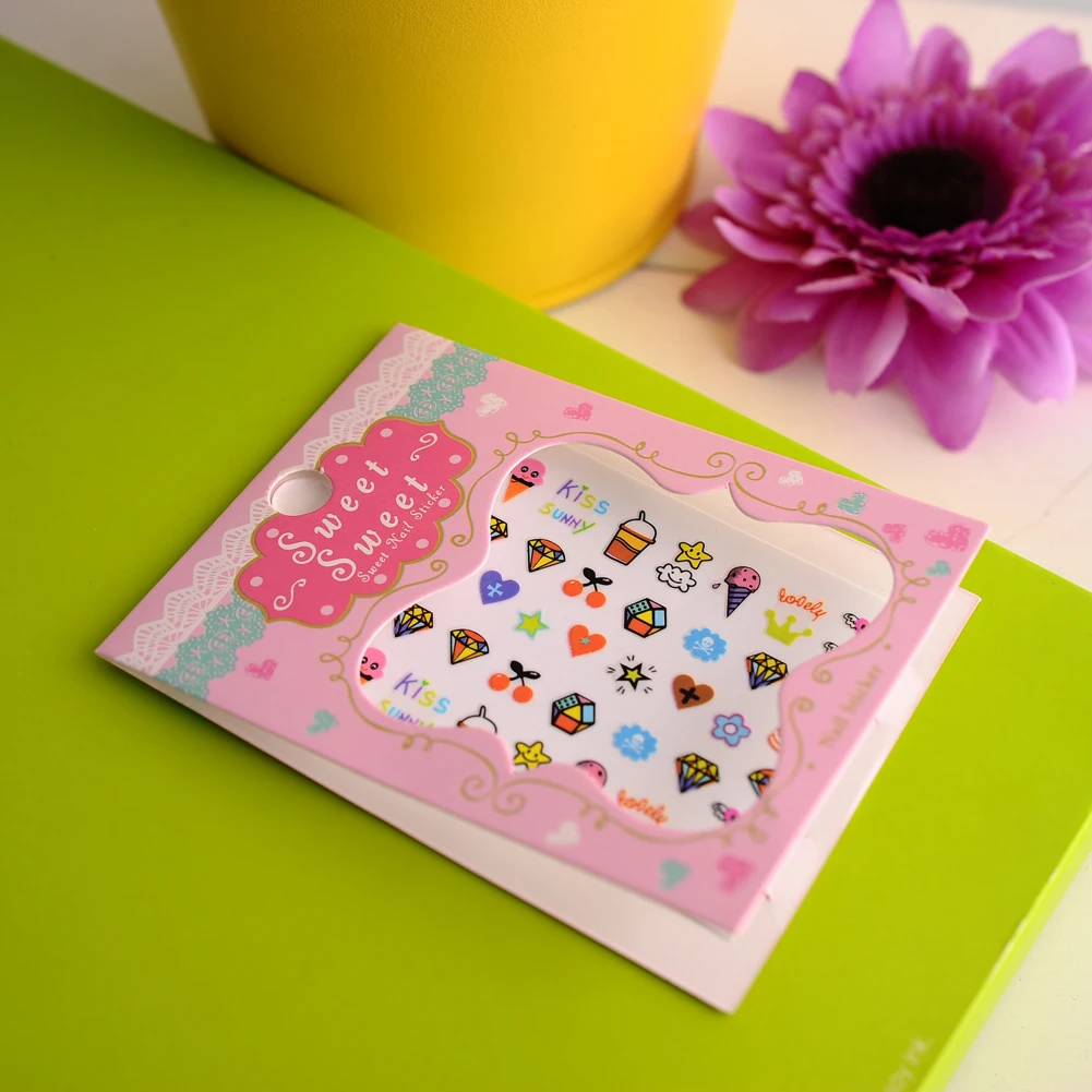 Нового Способа Милый Pro 3D Мультфильм Мороженое Decal Наклейки Nail Art Маникюр Советы DIY