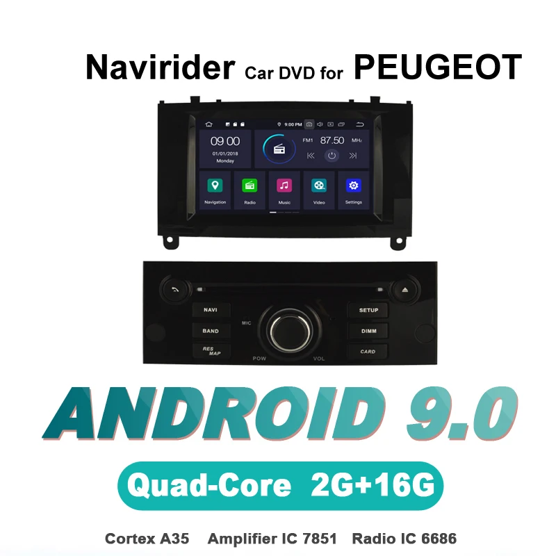 

touch screen OTOJETA Android 9.0 car dvd player FOR PEUGEOT 407 HU car accessories gps Multimedia radio tape recorder Stere