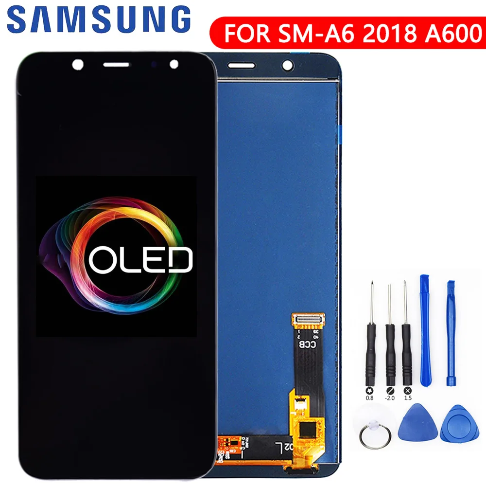

SUPER AMOLED LCD For Samsung Galaxy A6 2018 Display A600F Touch Screen Digitizer Panel Assembly A6 Plus A6050 LCD A6050F Display