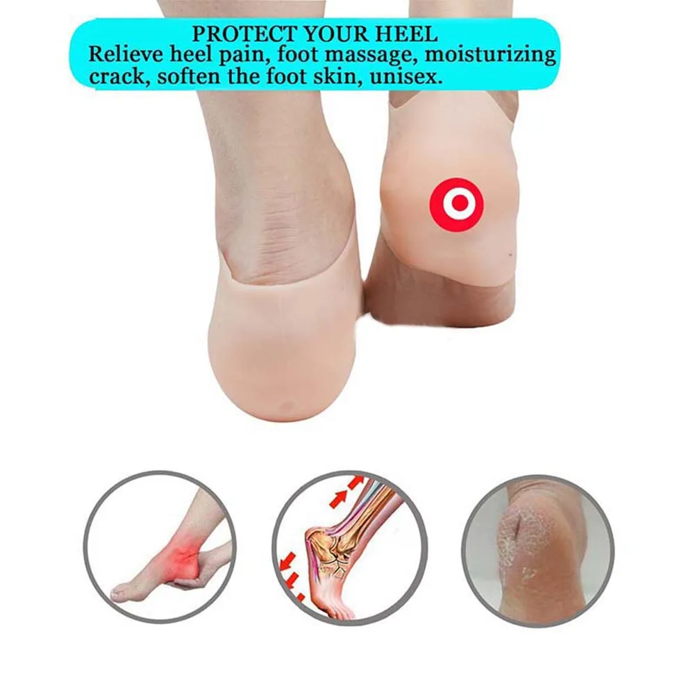 Хит, унисекс, невидимые носки для увеличения роста, подушечки для пятки, силиконовые стельки для массажа ног