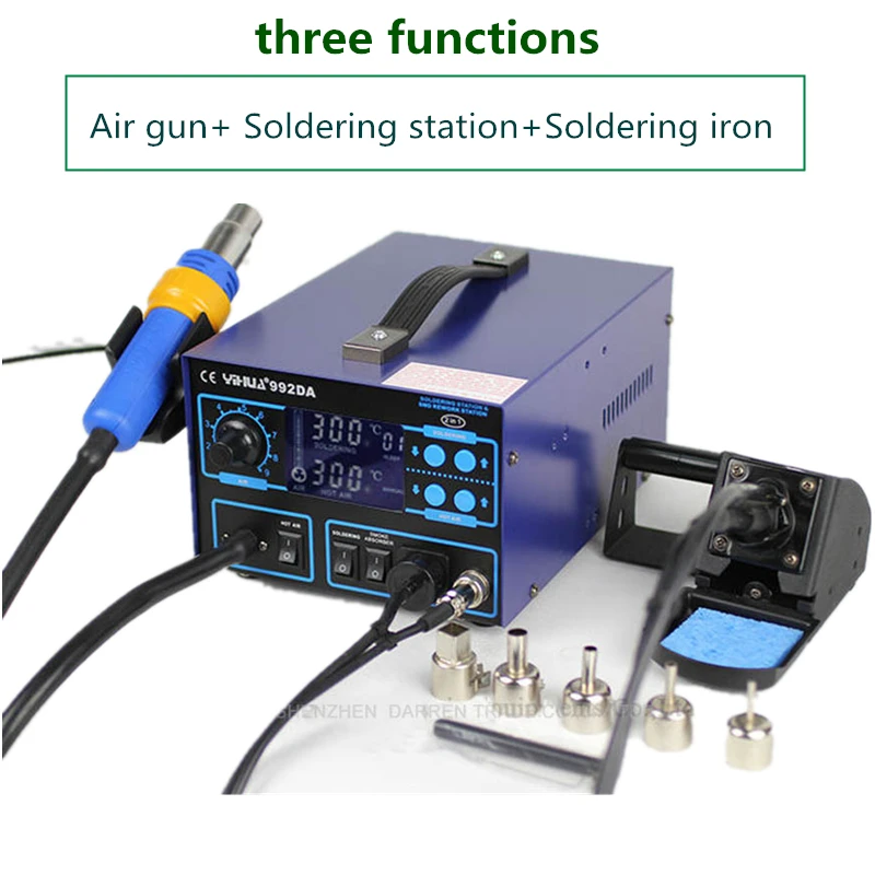 YIHUA 992DA 3 In 1 Soldering Station Smoking Solder Iron With BGA Soldering Rework Station English Manual YIHUA 992DA 3 In 1 Soldering Station Smoking Solder Iron With BGA Soldering Rework Station English Manual