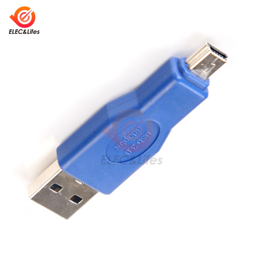 1 шт. Стандартный USB 3,0 адаптер A Male to Mini Male 10 Pin M/M Преобразователь кабельного разъема для передачи данных синий цвет