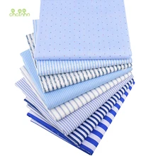 Chainho, серия в синюю полоску, 8 шт./лот, саржевая хлопковая ткань с принтом, Лоскутная Ткань для шитья и стеганого шитья для детей и малышей