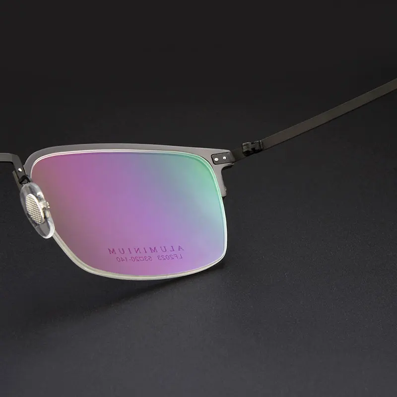 Gmei, оптические, титановые, сплав, полуобода, для прессирования, оправы для очков для мужчин и женщин, очки для близорукости, очки для дальнозоркости LF2023