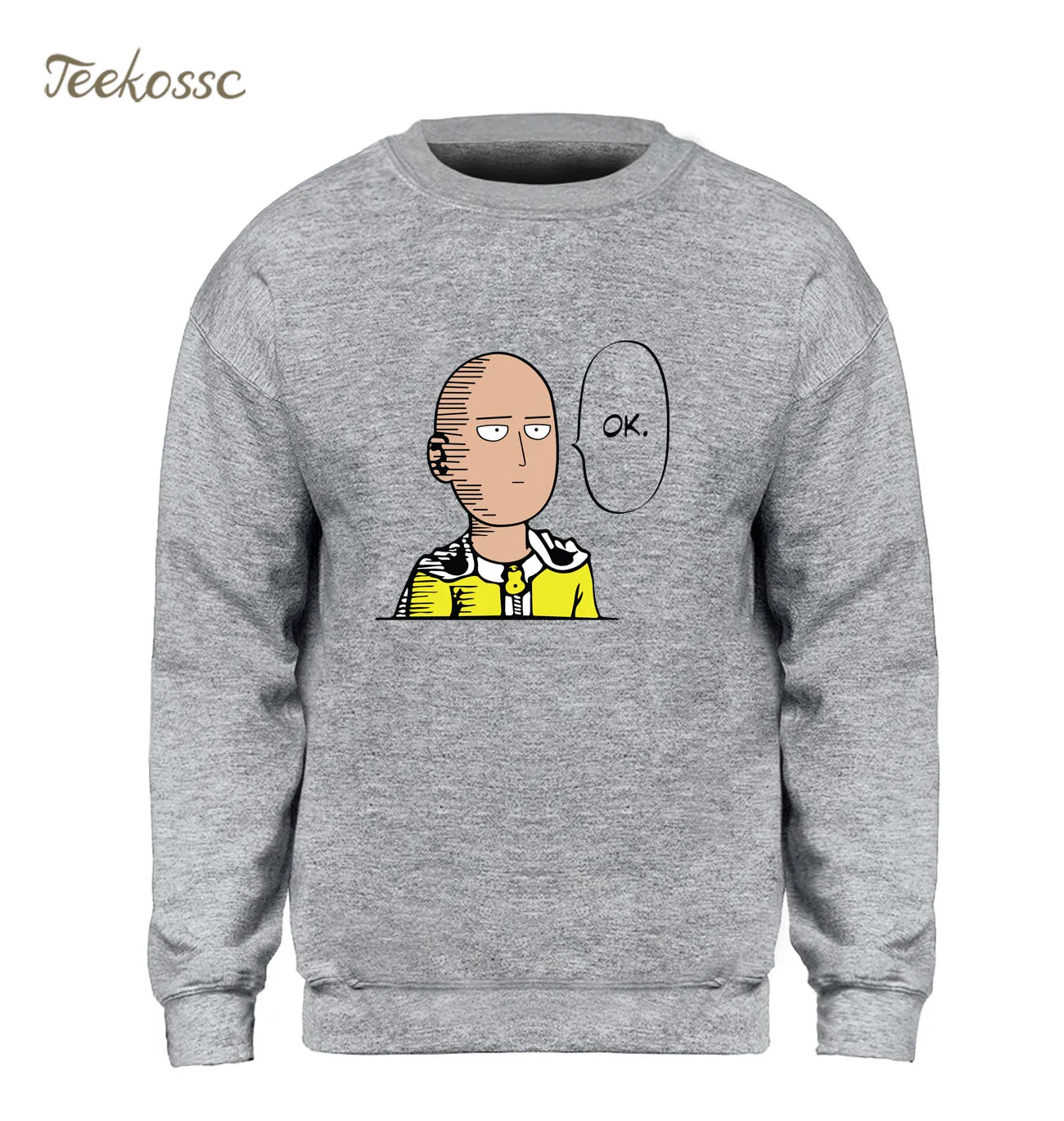 

One Punch Man Sweatshirt Men Japan Anime Hoodie 2018 Winter Autumn Fleece Warm Harajuku Crewneck Sweatshirts Saitama Streetwear