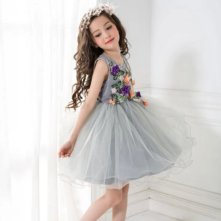 2017 г. Новое поступление летнее праздничное платье для девочек красивые свадебные