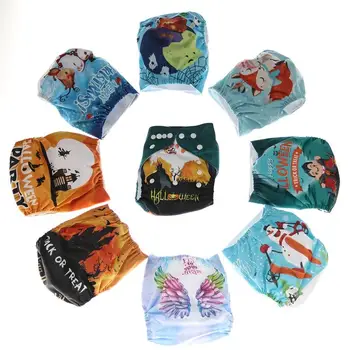 

Baby Reusable Diapers Cloth Infant Cartoon Unicorn Animal print Diaper Cover Kids Washable Nappies 10pcs/lot