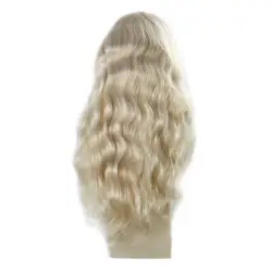 Полный блеск передние волосы на кружеве парик Цвет #613 блондинка 150% плотность средства ухода за кожей ткань 100% Remy человеческие волосы