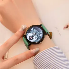 Multi-colored strap wolf pattern dial Stylish Classic Watch For Fashion Casual Women with PU Leather Strap Analog Quartz Multi-colored strap wolf pattern dial Stylish Classic Watch For Fashion Casual Women with PU Leather Strap Analog Quartz