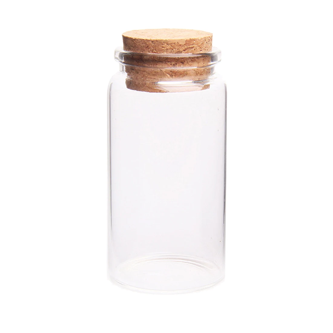 

10PCS/Lot 47*90MM 100ML Glass Bottle Wishing Bottle Empty Sample Storage Jar with Cork Stopper Drop Ship - Transparent