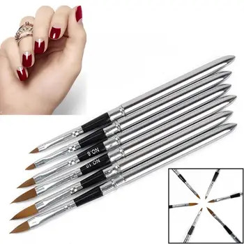 

Shellhard 6pcs/Set Different Size Detachable Nail Art Brushes Professional Acrylic UV Gel Nail Brush for Nail Art Tool