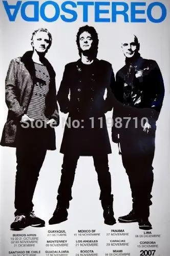 

SODA STEREO TOUR printed posters 20 "X30"Canvas Print Free Shipping