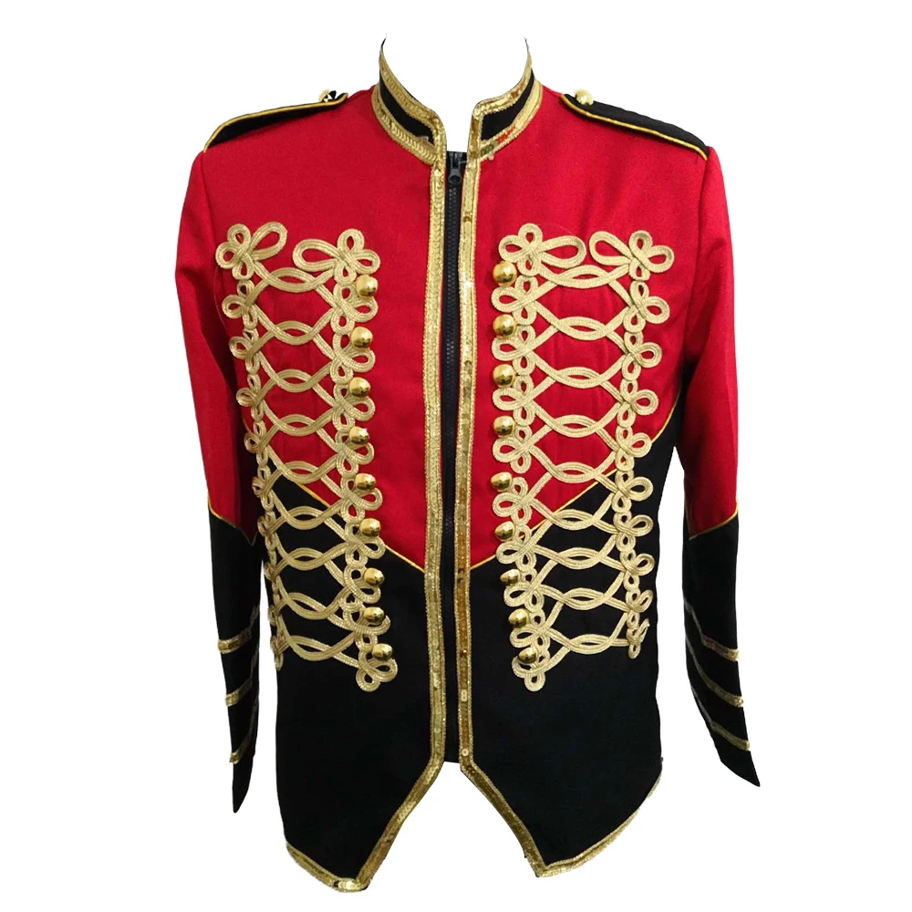 

HCF by Air Men's 1 Piece Hand Embroidered Buttons Slim Fit Red Costumes Jacket For Stage Or Party