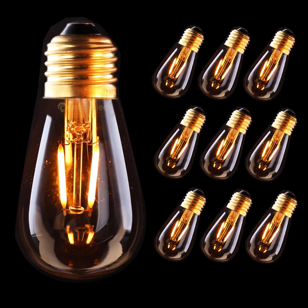 

Vintage LED Filament Bulb Gold Tint Edison ST45 String Lights 1W 2200K,Decorative Lighting Lamp,Dimmable