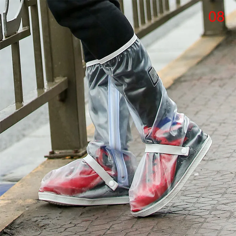 Взрослые водонепроницаемые противоскользящие туфли для многократного применения, защитный чехол для спорта на открытом воздухе, кемпинга, пеших прогулок, езды на велосипеде, одежда для ног со светоотражающей лентой - Цвет: White S
