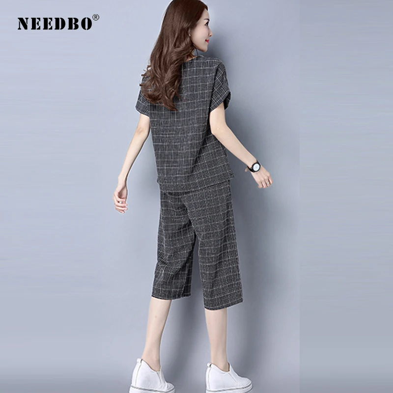 Женский офисный костюм NEEDBO повседневный комплект из двух предметов с круглым