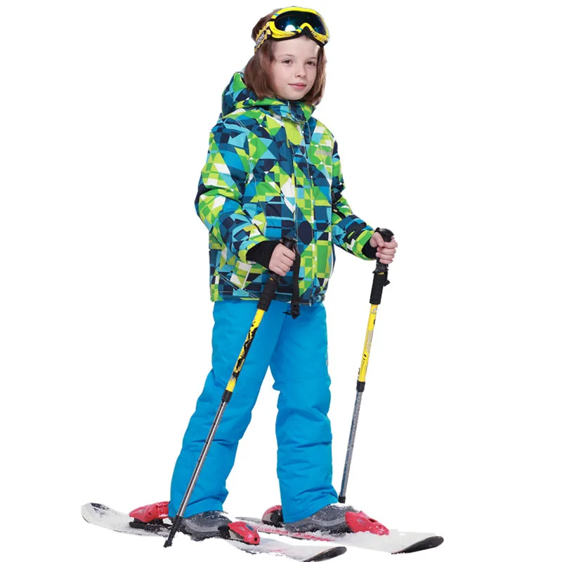 2018 Boys Ski Sets Winter Waterproof Windproof Kids Ski Jacket Children