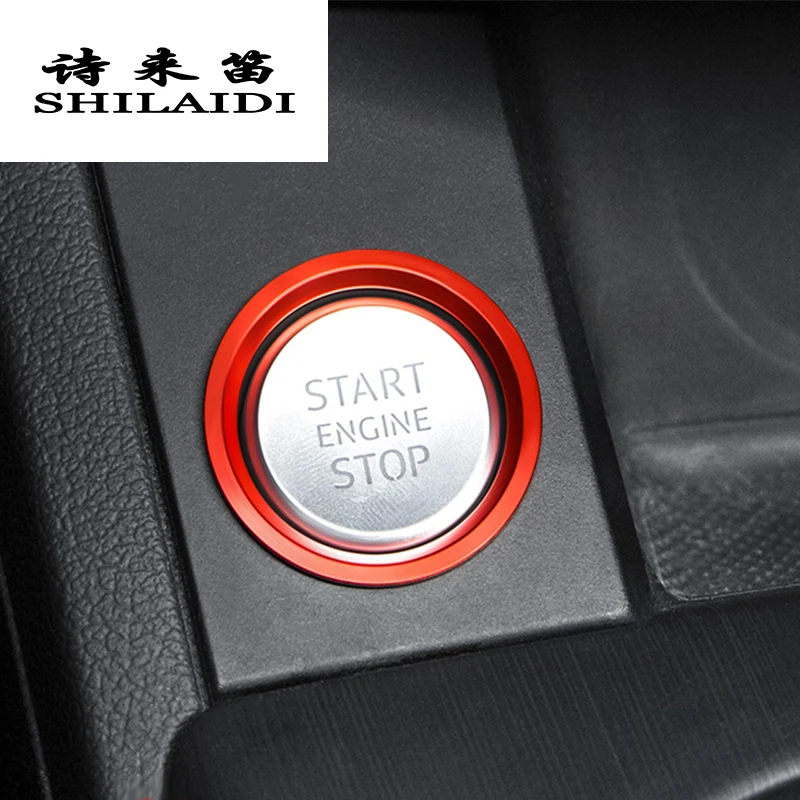 

Car Styling Key Start Button Decorative Frame Cover Trim metal sticker For Audi A4 B9 A6 C7 Q7 A7 A8 Interior Auto Accessories