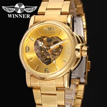 

WINNER LADIES FASHION GOLD AUTOMATIC MOVEMENT STAINLESS STEEL BAND WATCH