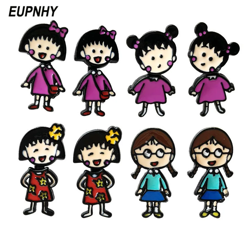 EUPNHY прекрасный Chibi Maruko-chan Мультяшные Сережки для женщин Аллергия бесплатно