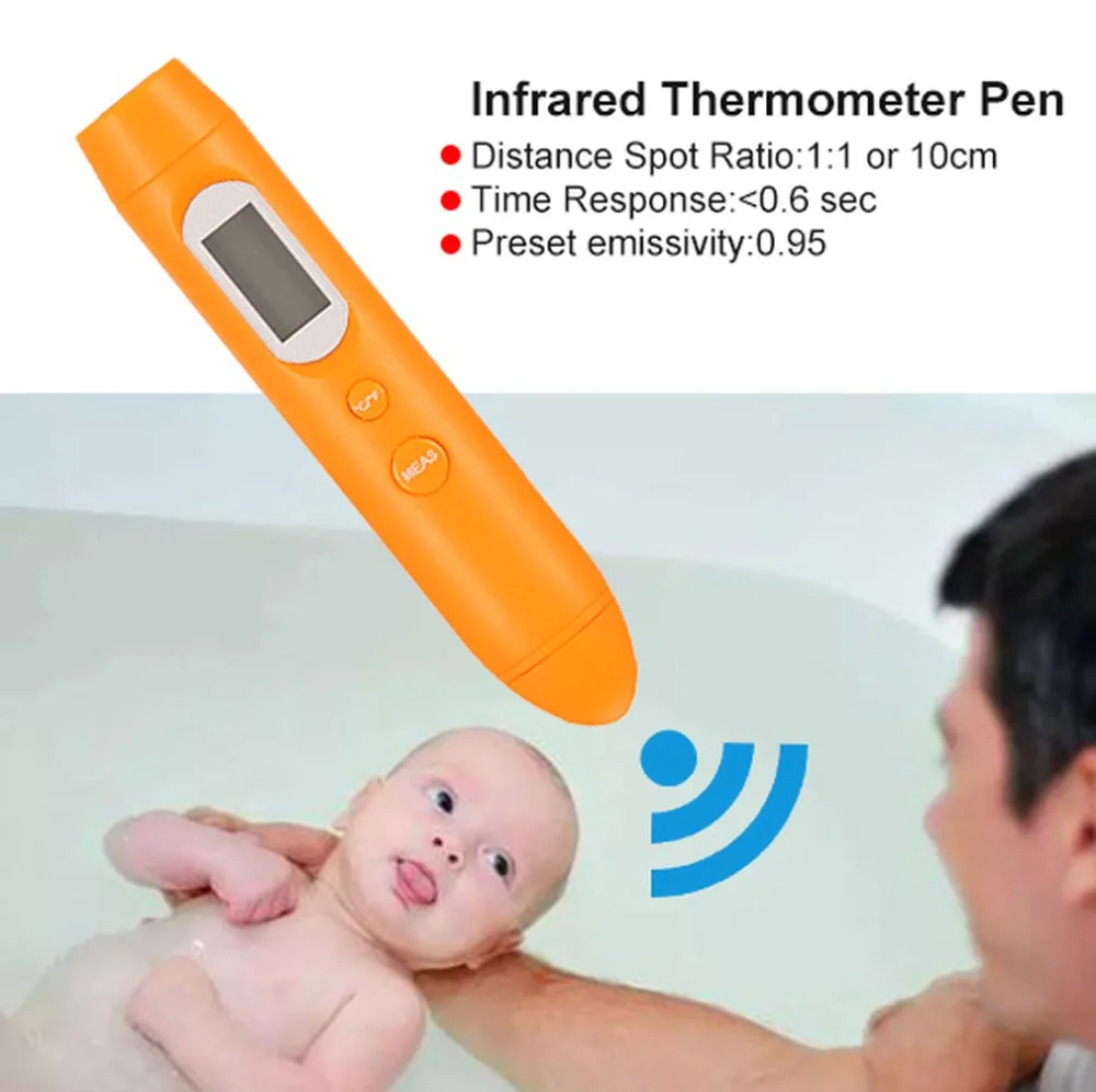 

Digital LCD Mini Infrared Thermometer Pen IR Temperature Meter Tester Laser Pocket Non Contact Pyrometer Pen Household