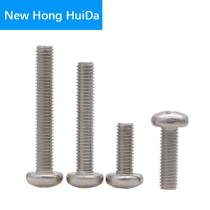 Phillips Pan Round Cross Head Screw Thread Metric Machine Bolt Stainless Steel M1 M1.2 M1.4 M1.6 M1.7 M2 M2.5 M3 M3.5 M4 M5 M6 M
