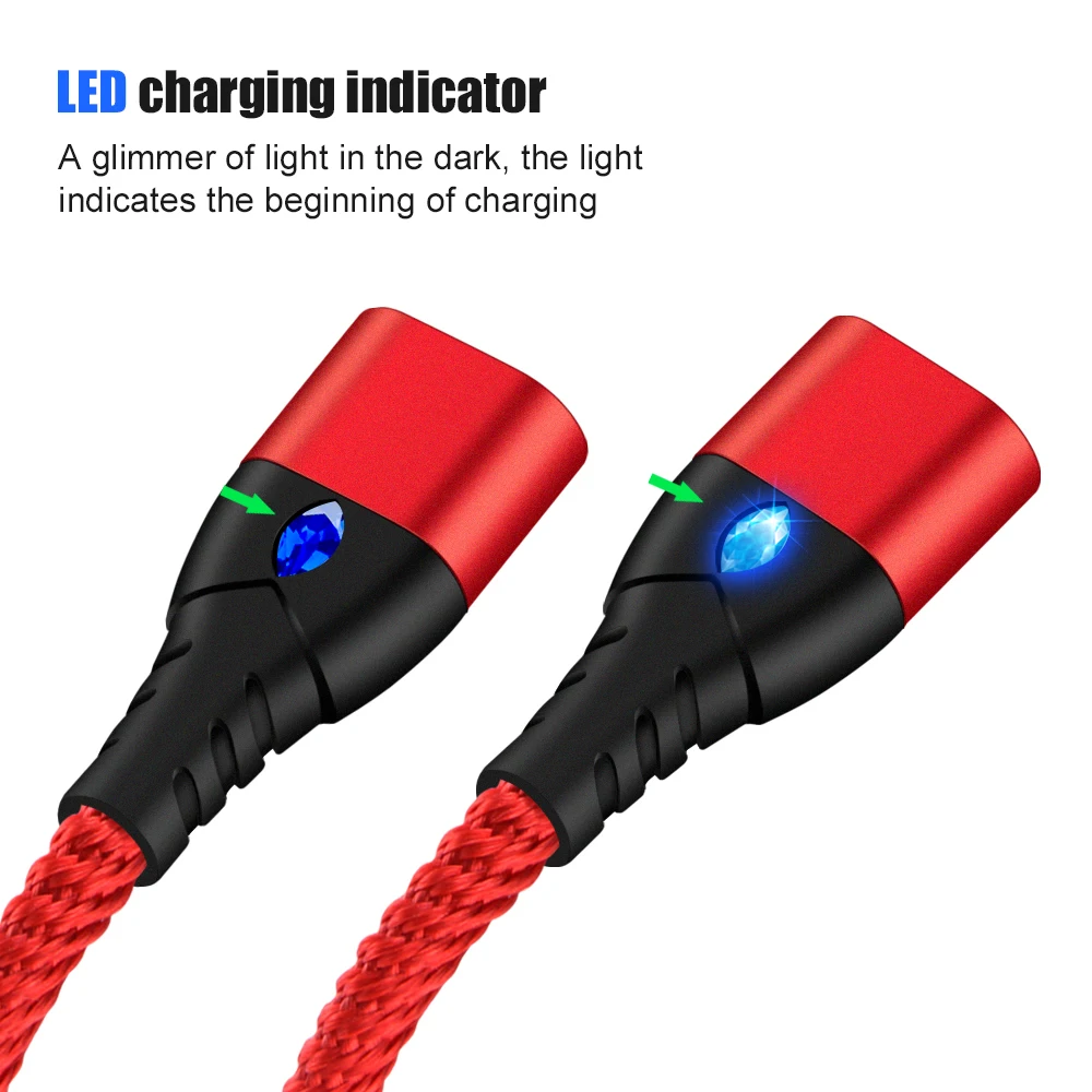  OLAF LED Magnetische mi cro USB Kabel USB Typ C Für Huawei P20 lite pro Für Xiao mi mi 8 Nylon gefl