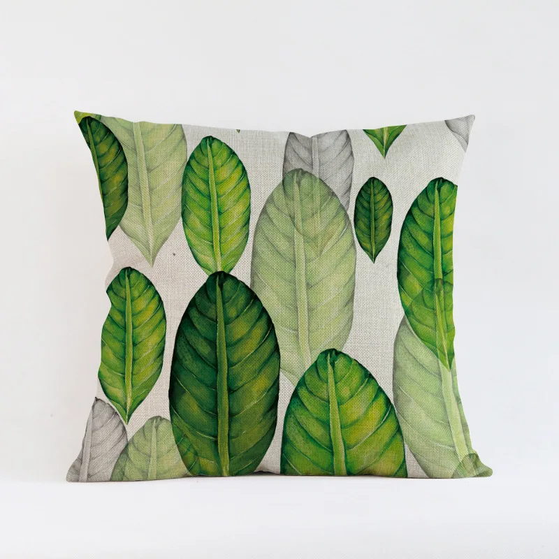 Tropical-plants-green-leaves-linen-Cushion-Cover-Nordic-rural-fresh-household-style-decoration-sofa-Pillow-Case (2)