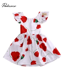 Новинка года; кружевное платье с рисунком лотоса для маленьких девочек; платье с цветочным принтом для маленьких девочек; платье принцессы на день рождения для маленьких девочек