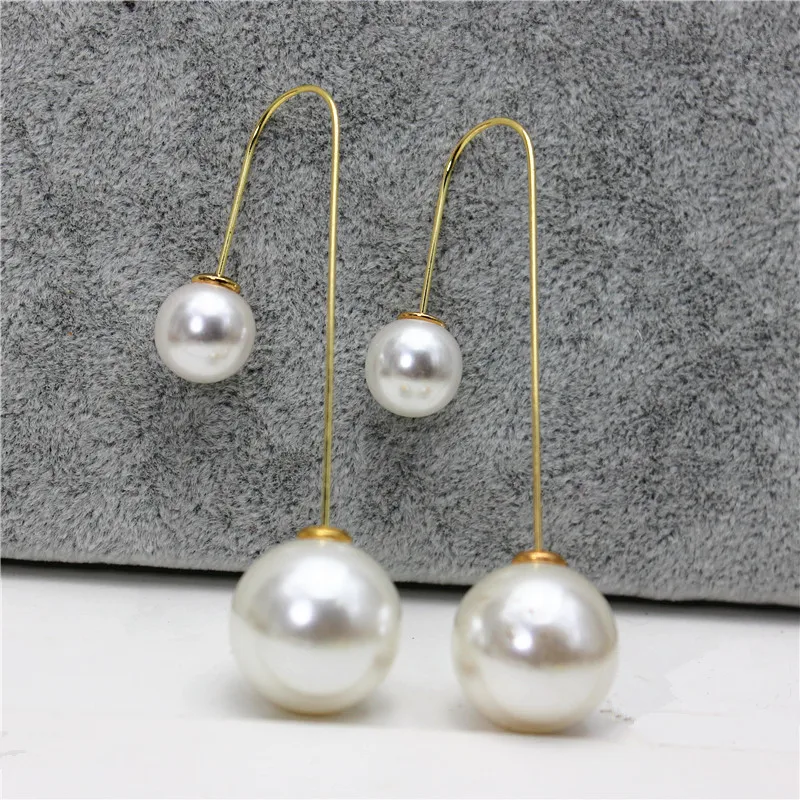 Женские длинные серьги гвоздики с искусственным жемчугом|designer pearl earrings|fashion