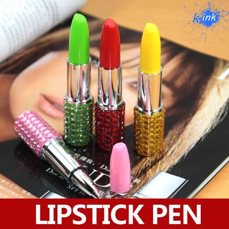 Wholesale Novelty Lipstick Pen , Lovely Lipstick Ballpoint pen for