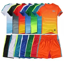 2016 17 Thai Quality Mens Kids Soccer Jersey Set Short sleeve Jersey Football Training Kits Boys Suit DIY logo XXL 3XL 4XL 5XL