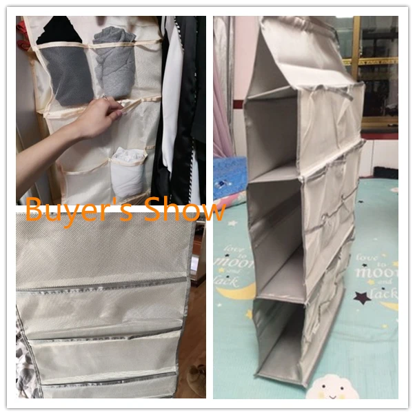 New Multifunction Treble Side Hanging Organizer Underwear Bath Towel Sock Women Bag Storage Bag 5+3+15 Cells Wardrobe Organizer