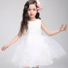 Популярные белые платья для первого причастия для девочек, Тюлевое кружевное Пышное Платье с цветочным узором для маленьких девочек на свадьбу и день рождения
