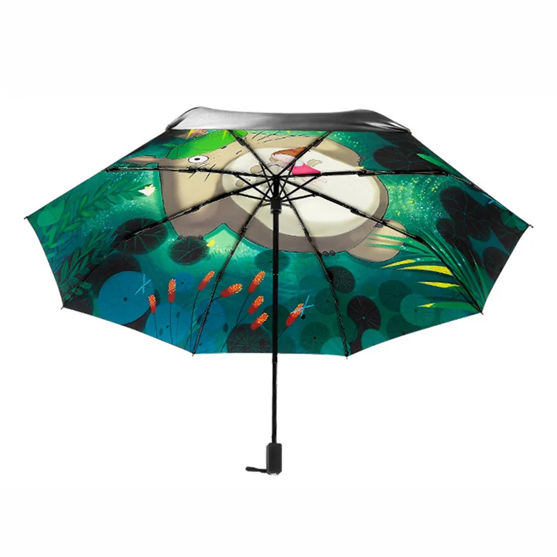 

2018 My Neighbor Totoro and Xiaomei Parasol Vinyl Sunscreen Tri-Fold Umbrella Rain and Rain Dual-purpose Folding Umbrella