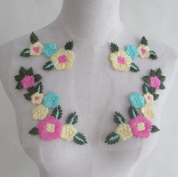 

Women's Korean Fashion lace fake collar lady's flower embroidery patch diy accessories Ties Detachable Collar R1053