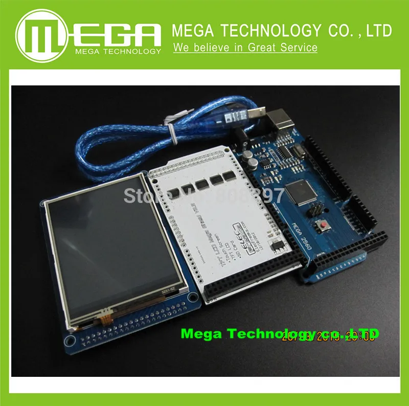 3 2 TFT LCD Touch TFT 3 2 Shield Funduino Mega 2560 Free Shipping