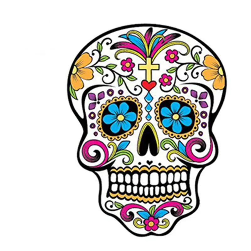 1pc Flower Horror Skull Stickers Mexican Calaver Sugar Skull Sticker Computer Laptop Skin Vinyl Sticker for Motorcycle Car