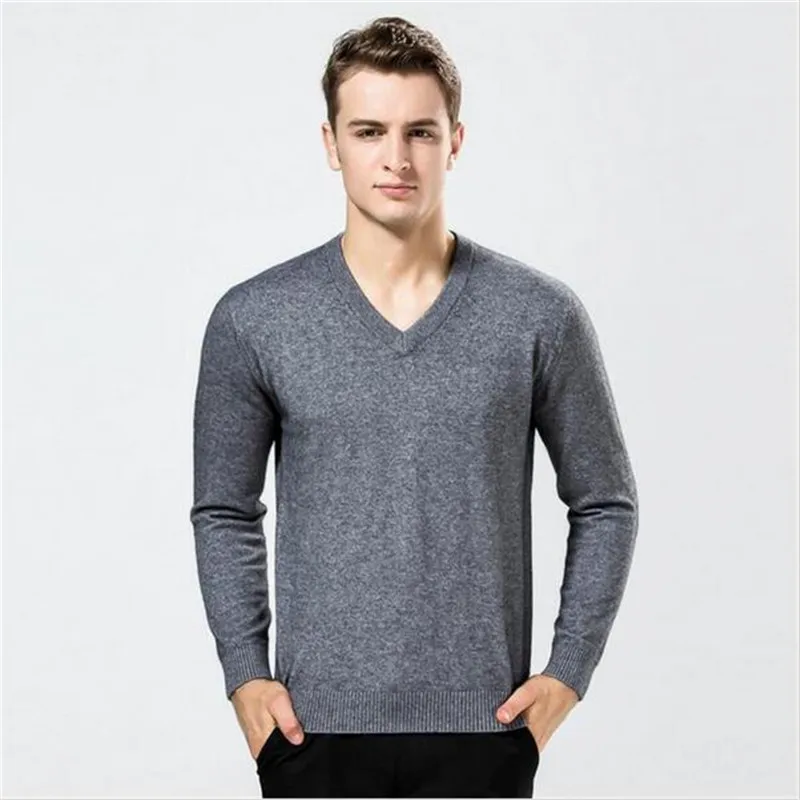 Autumn Winter Real 100% Mink cashmere sweater men pure