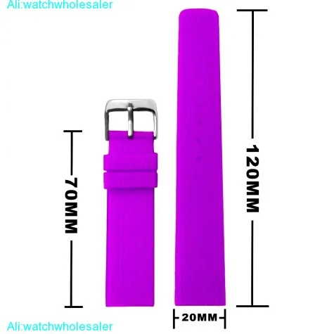 20mm Dark Violet Color Silicone Jelly Rubber Ladies Watch Band Strap WB1071W20JB