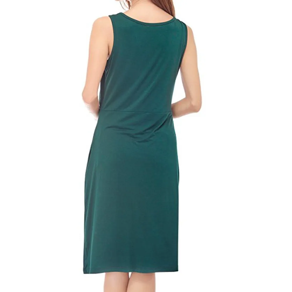 Pregnancy Clothes for Pregnant Women Sleeveless Maternity Dress Empire Waist Nursing Breastfeeding Dress Maternity Fashion