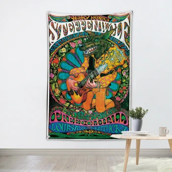 

Hippie Heavy Metal Rock Music Poster Banners Music Studio Wall Decoration Hanging Art Waterproof Cloth Polyester Fabric Flags