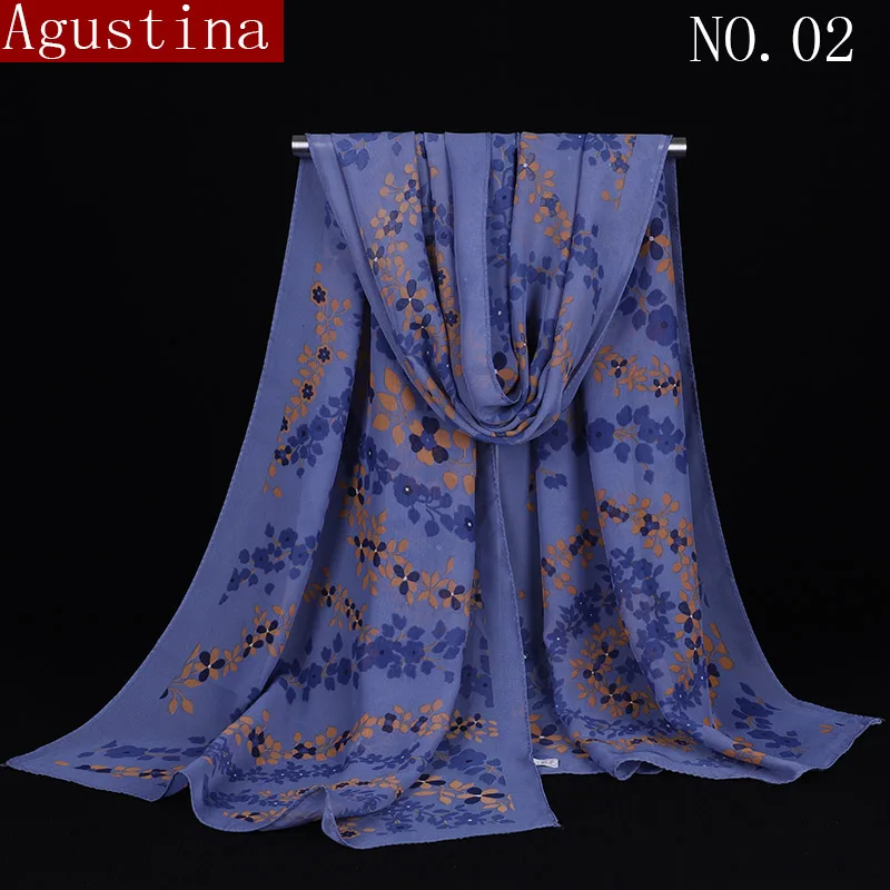 

2018 print chiffon Scarf Shawls Shawl women scarves summer wraps Fashion wrap Hijab cape female stoles Floral scarfs mujer schal
