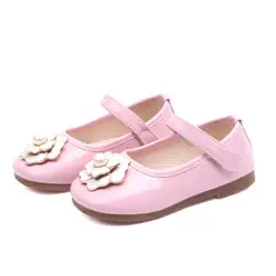 Модная детская повседневная обувь; милая детская обувь с цветочным принтом для девочек; мягкая обувь из искусственной кожи для маленьких