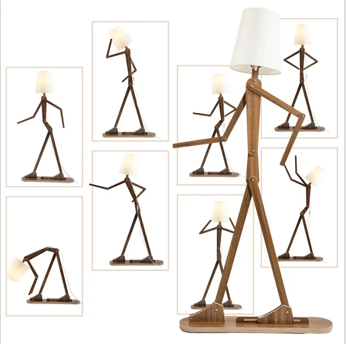

Modern Wood Light Lamp Floor Living Room Reading Loft Standing Lampshade Office Floor Lamp Dining Room Industrial Lamps Standing