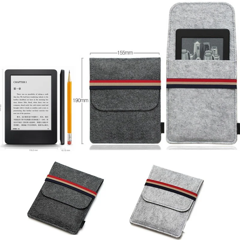 

Portable Shockproof Sleeve Case For Paperwhite 1/2/3 Kindle For Voyage Kindle 8 Microfiber Cover With Elastic Band Duarble