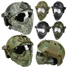 Tactical Helmet Mask Airsoft Paintball Overall Helmet for CS Military Tactical Protective Helmet Airsoft Full Face Protection 2017 new military tactical lightweight helmet prison sailors paintball guns live cs four point suspension protection helmet