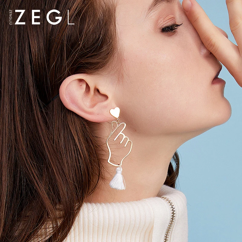 Женские серьги-кисточки ZEGL простые серьги в форме сердца ювелирные украшения |