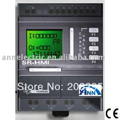 Мини PLC SR-12MRAC AC110-220V, 8-канальный вход переменного тока, 4 релейный выход+ SR-HMI+ SR-DUSB кабель