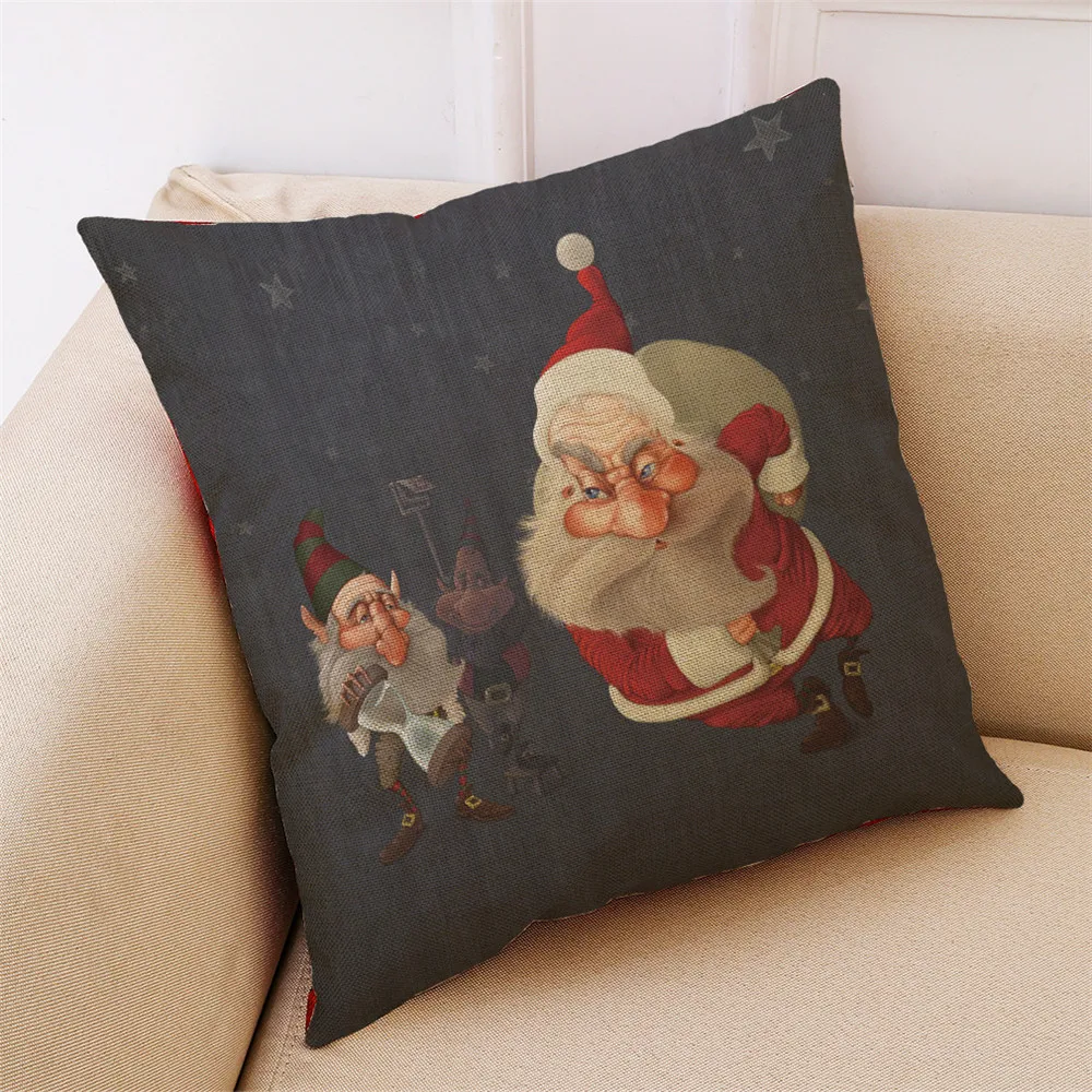 Декоративные Чехлы для подушек новые рождественские озорные Санта Клаус хлопковые льняные наволочки для диванной подушки Чехлы для подушек домашний декор Kussenhoes# F